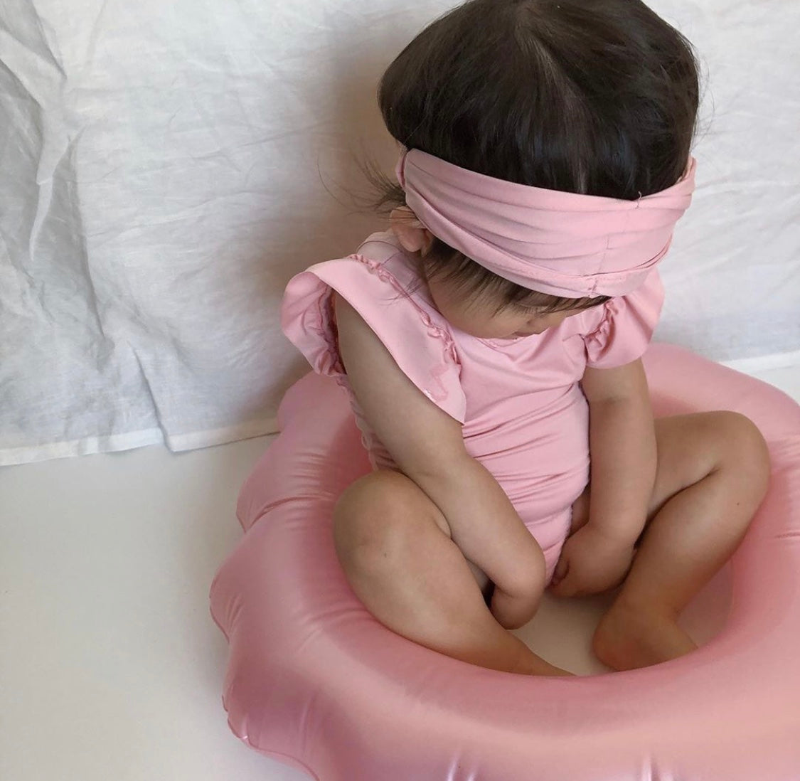Ruffle swimsuit & hairband set
