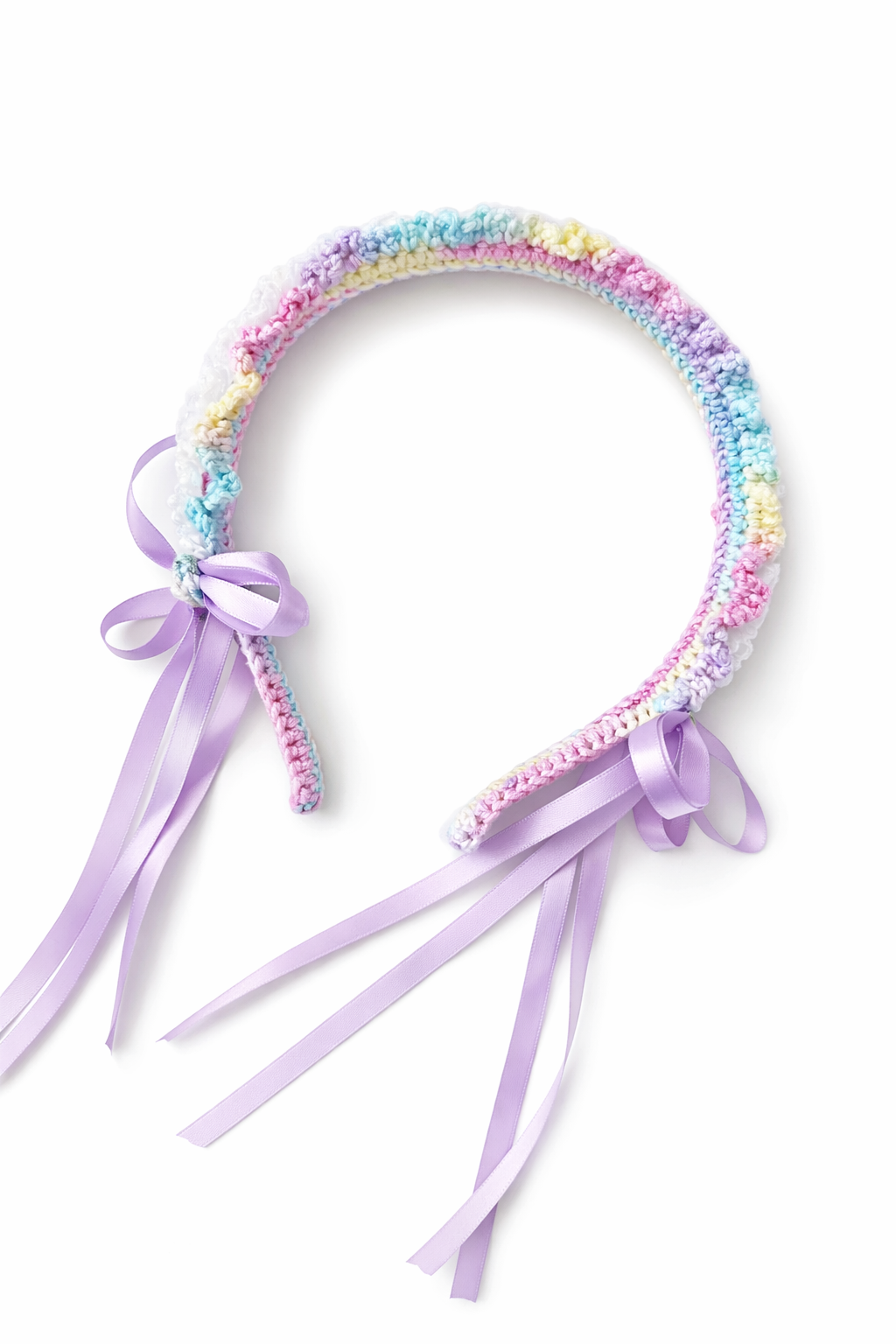 Ribbon crochet hairband