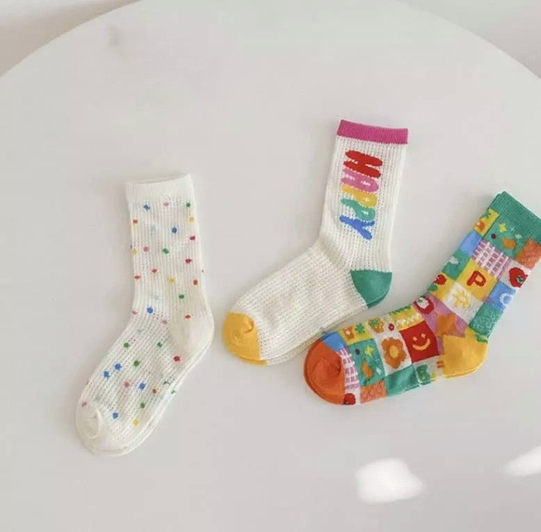 Happy mesh socks set