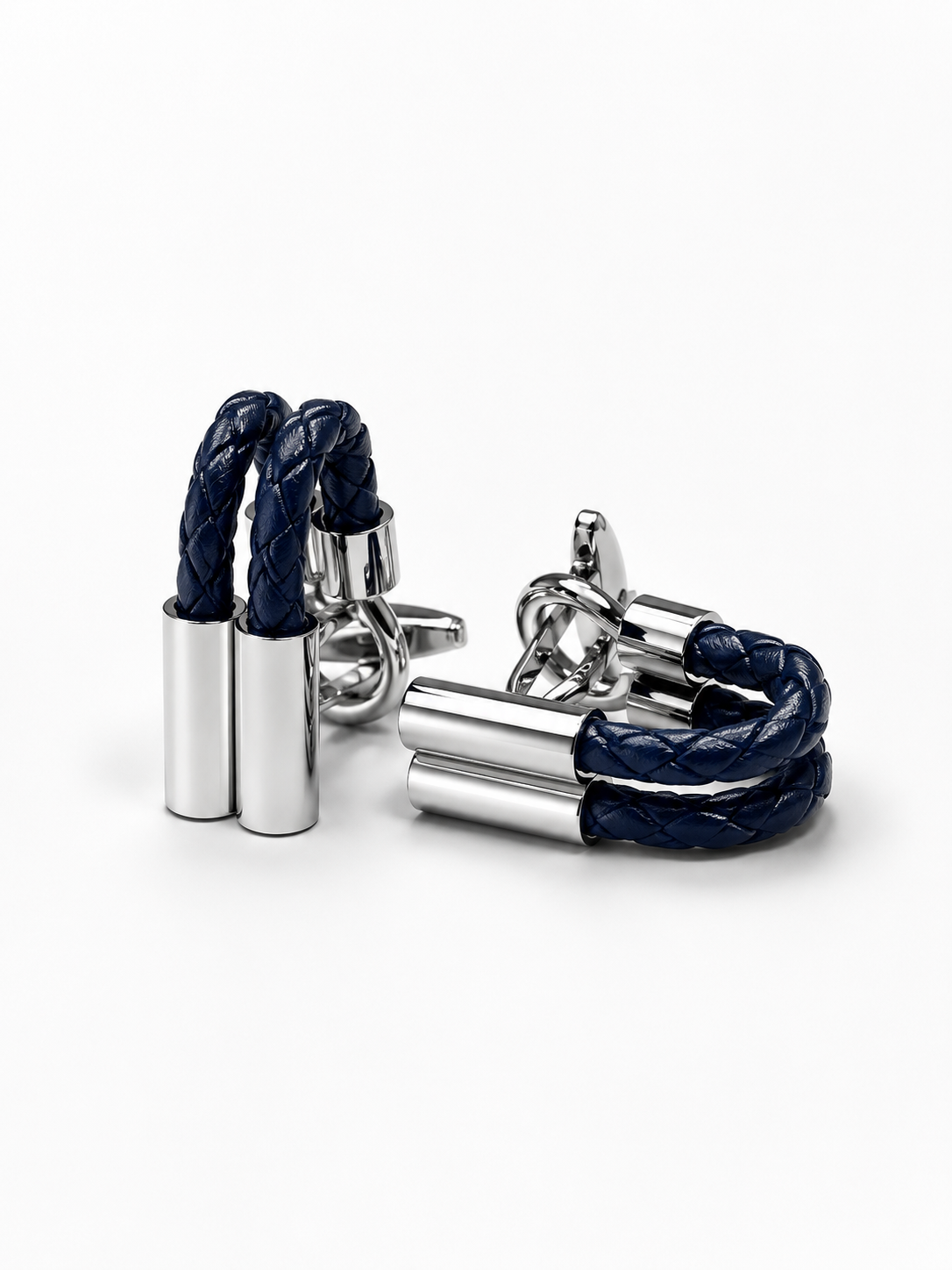 Leather cufflinks