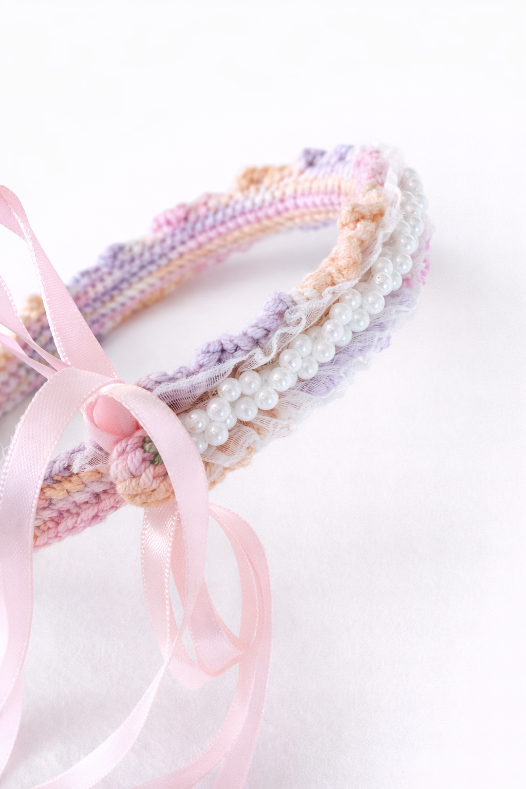 Ribbon crochet hairband