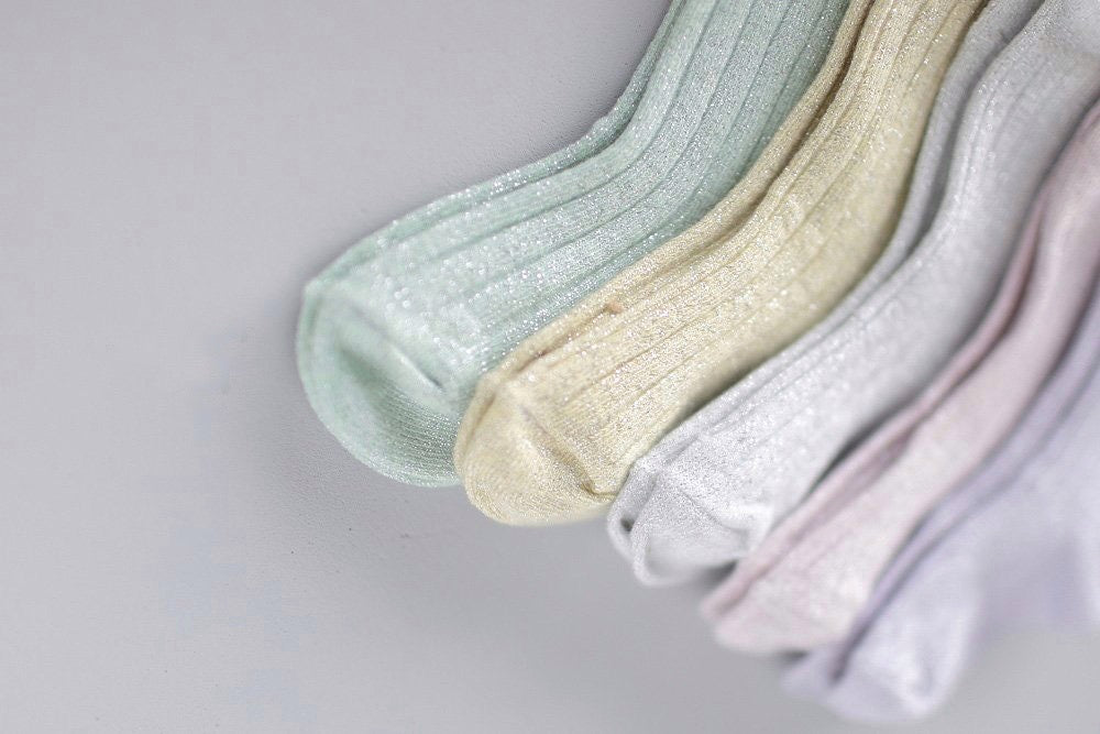 Pastel glitter socks set