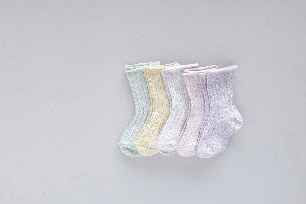 Pastel glitter socks set