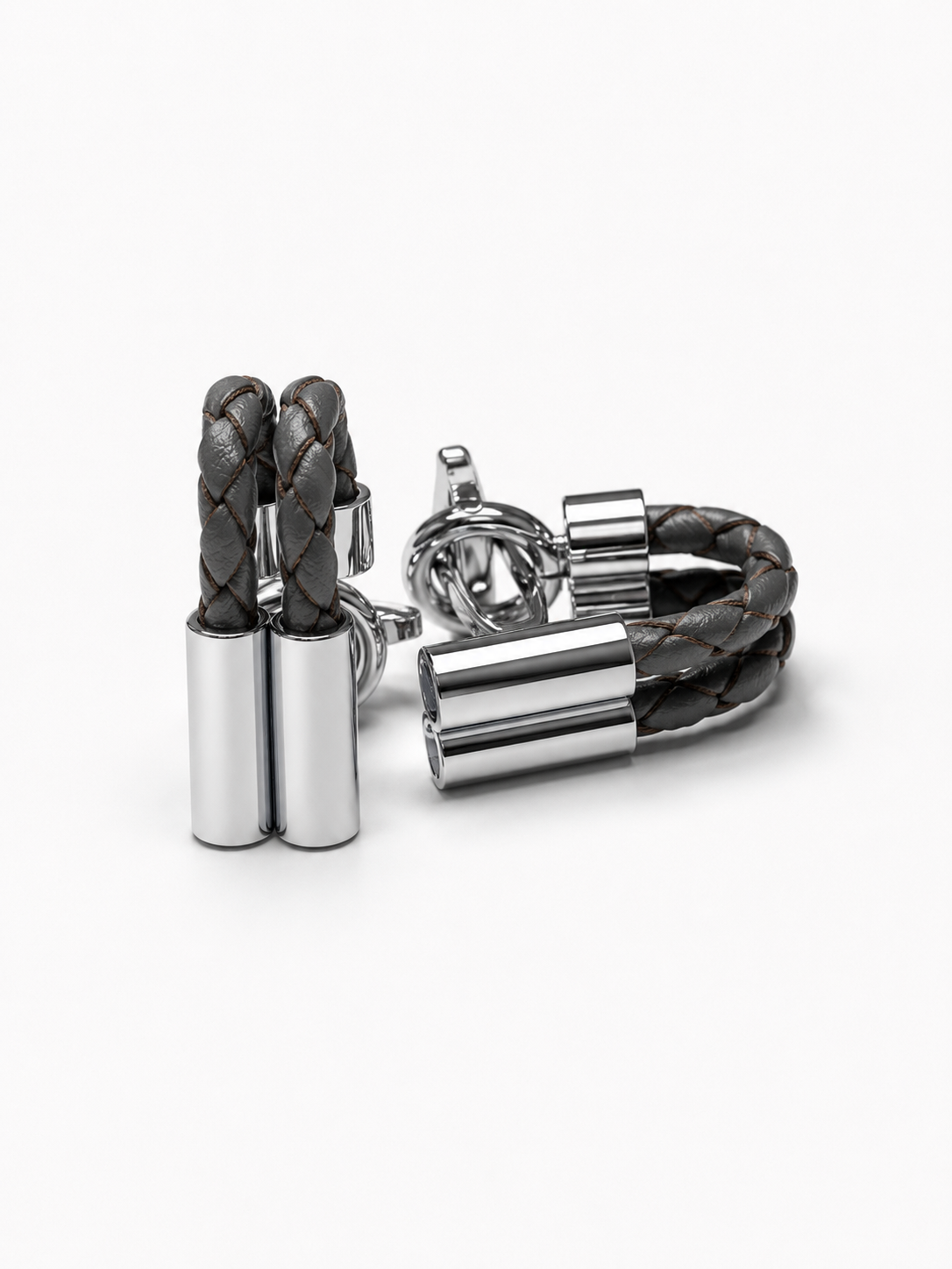 Leather cufflinks