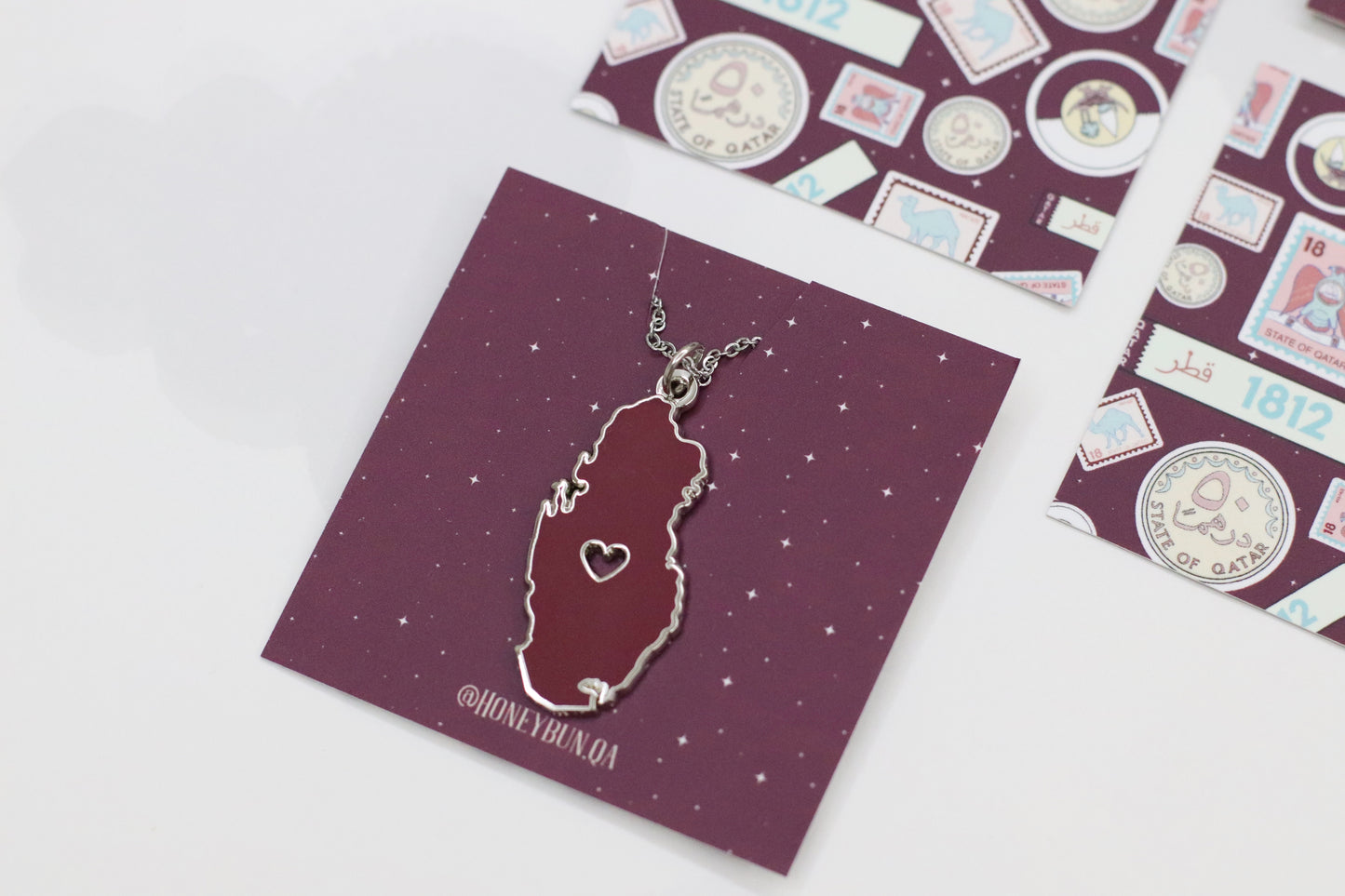 Qatar map necklace