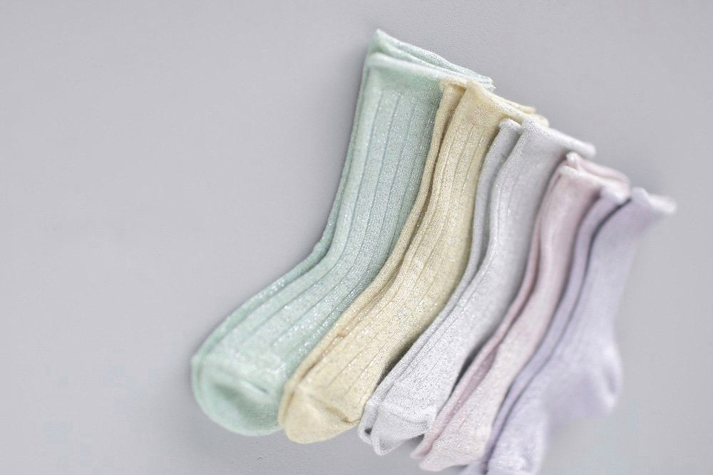 Pastel glitter socks set