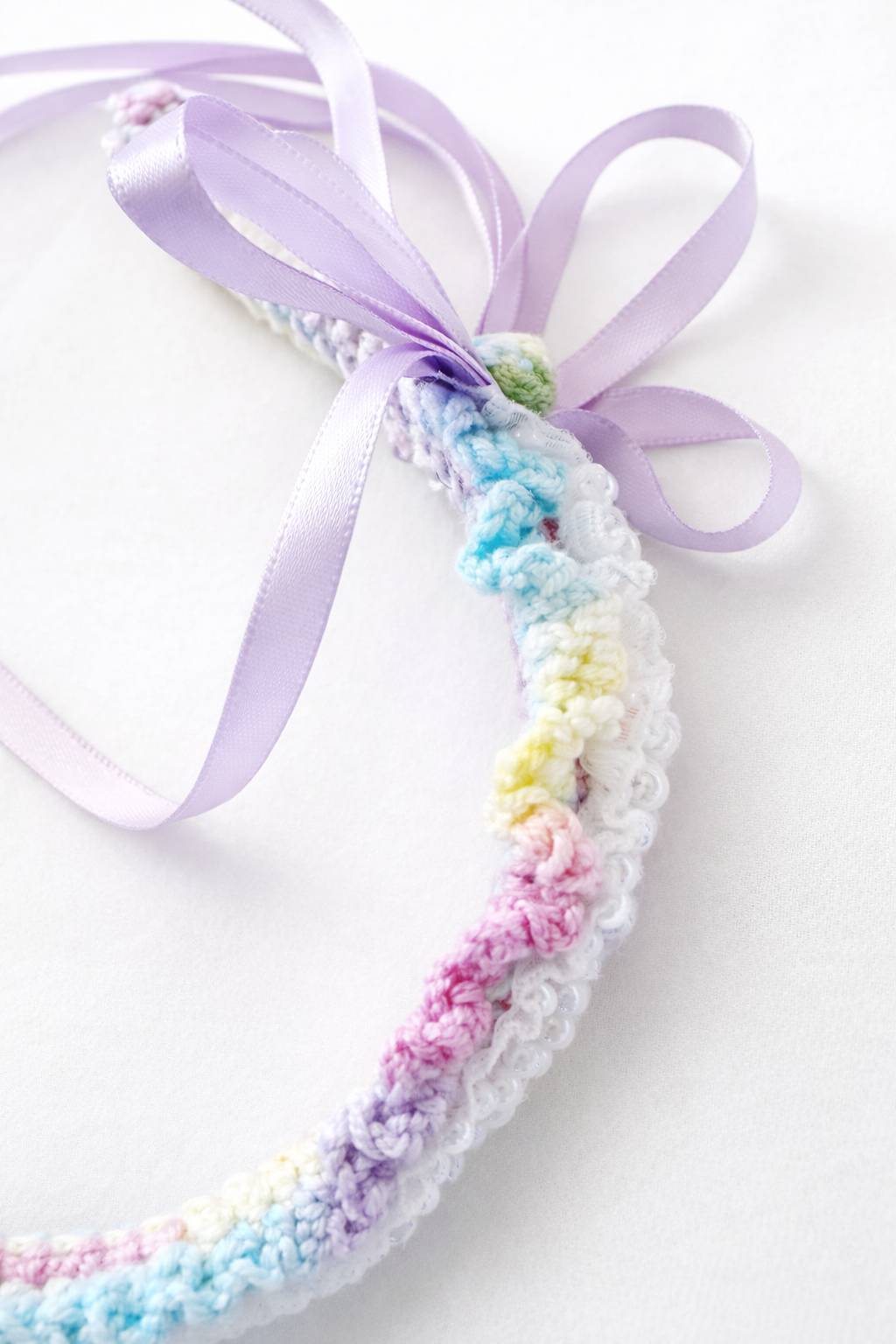Ribbon crochet hairband