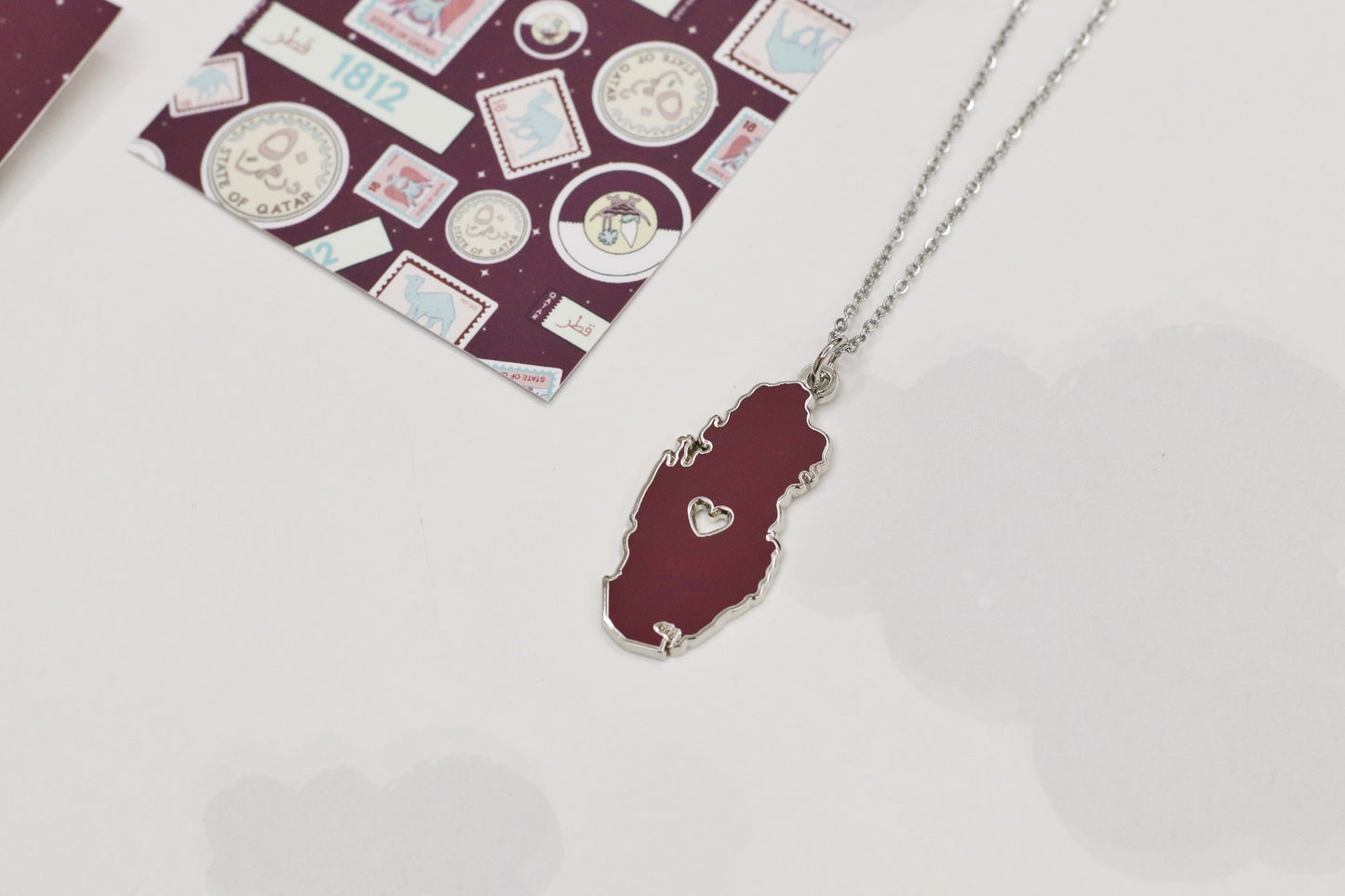 Qatar map necklace