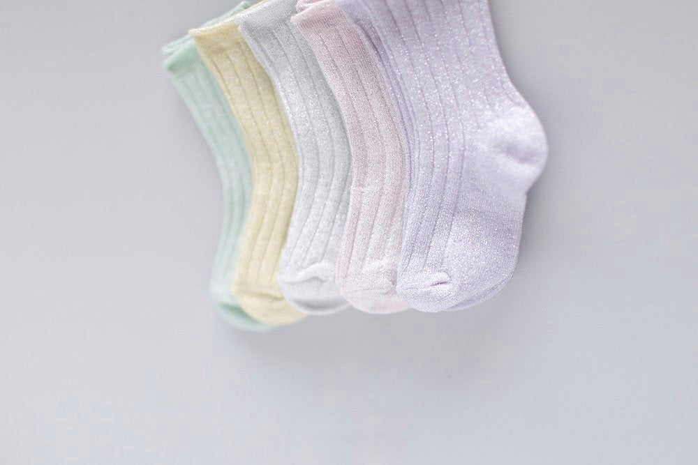 Pastel glitter socks set