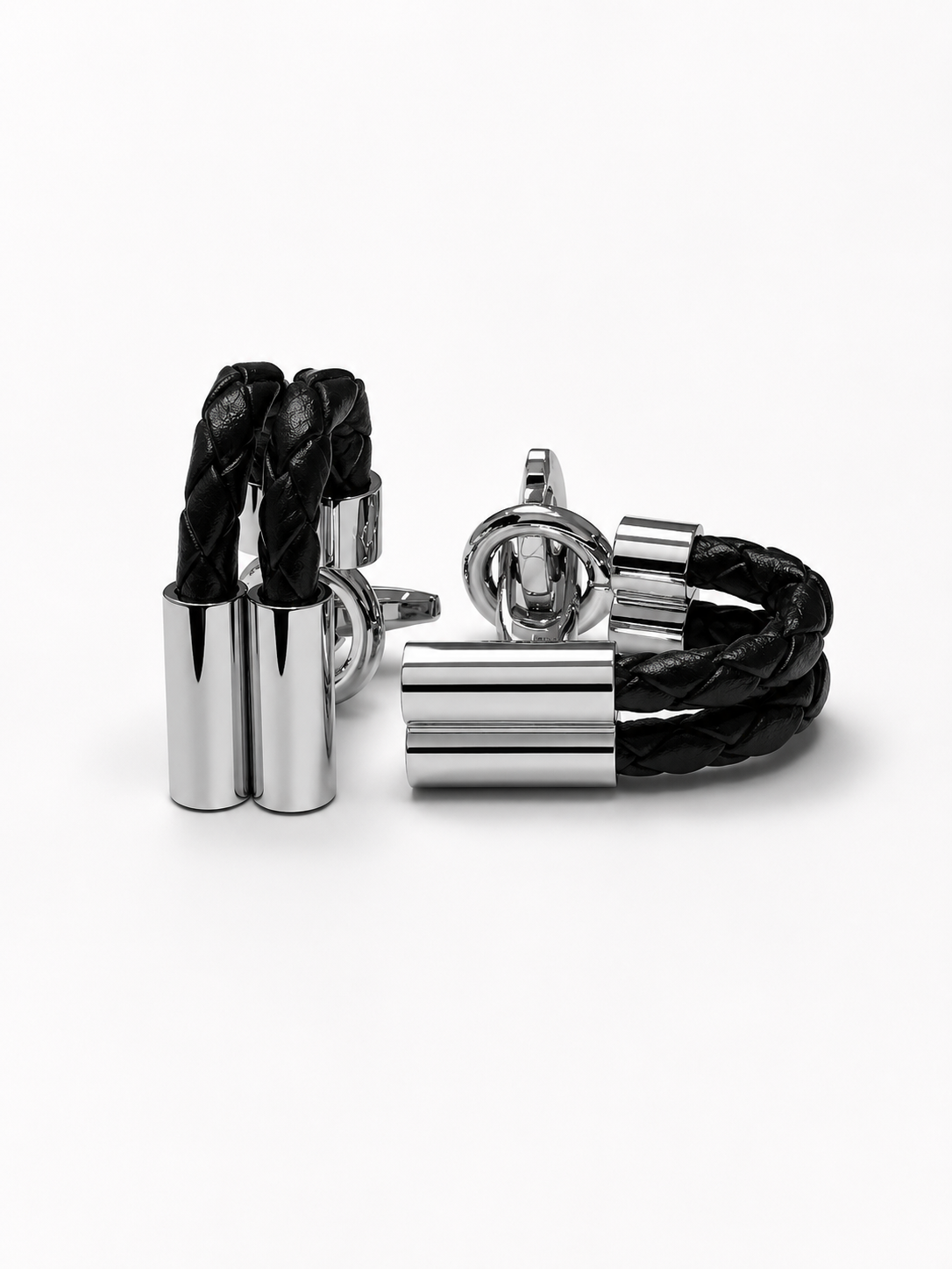 Leather cufflinks