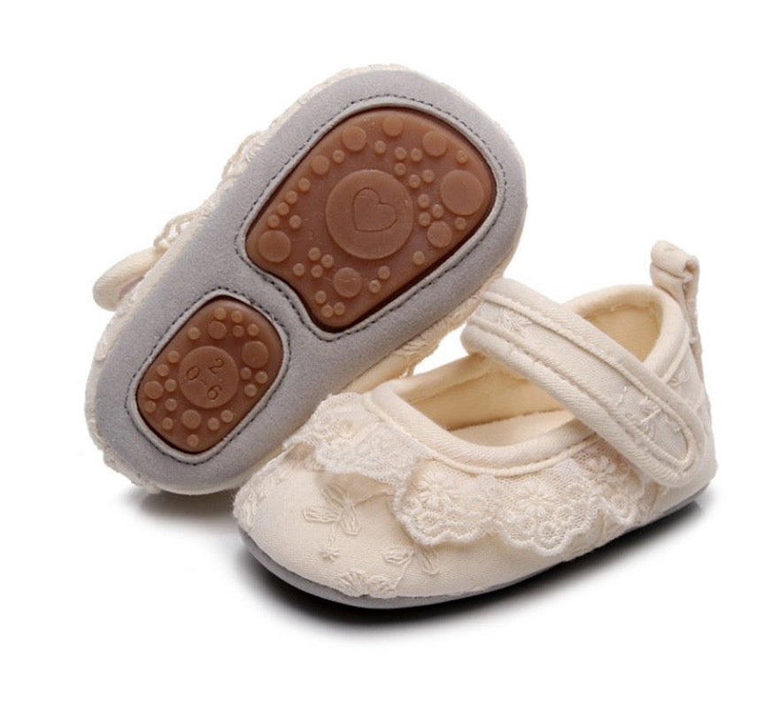 Lace baby shoes