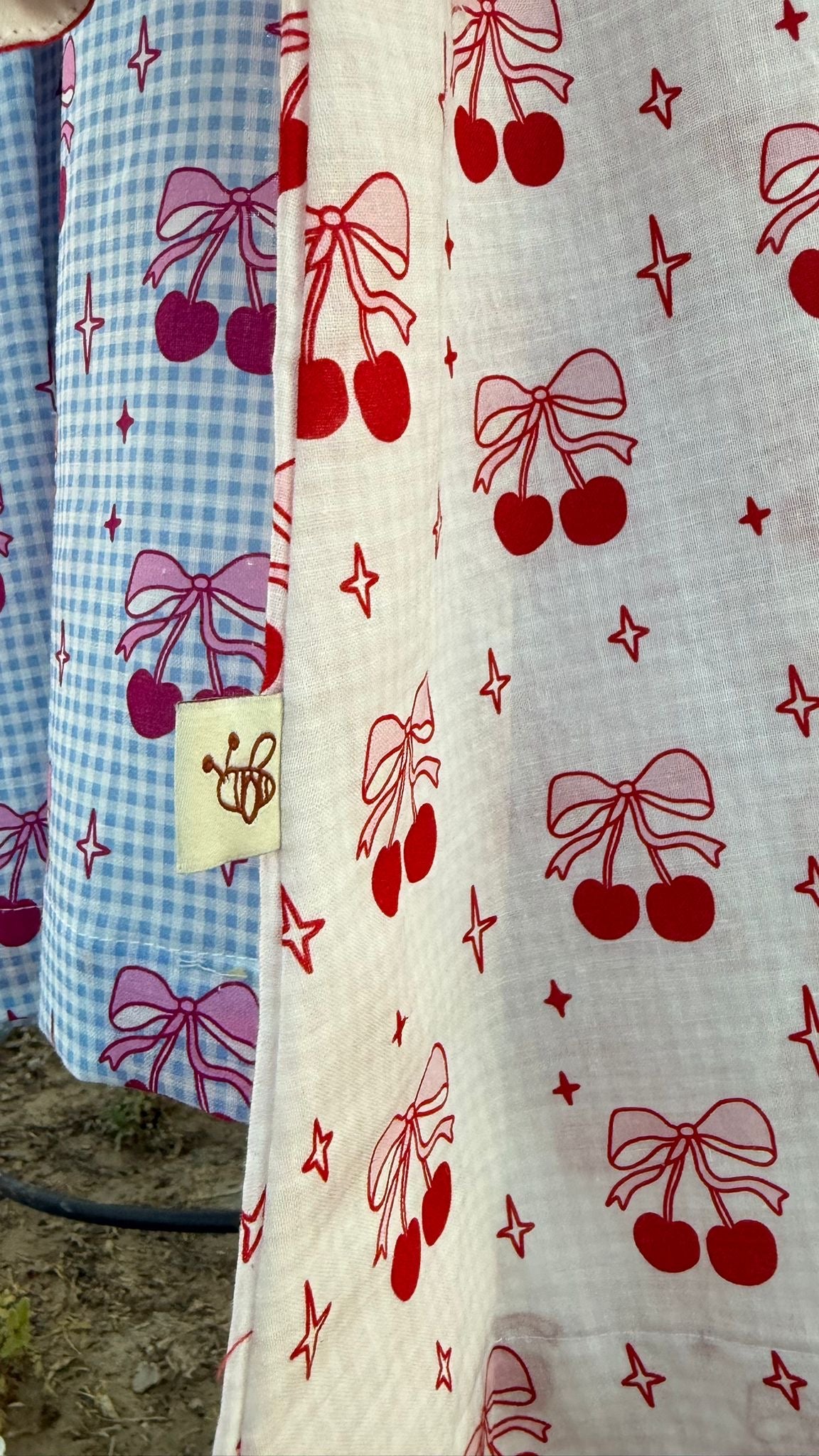 Glitter cherry jalabya with hairclip