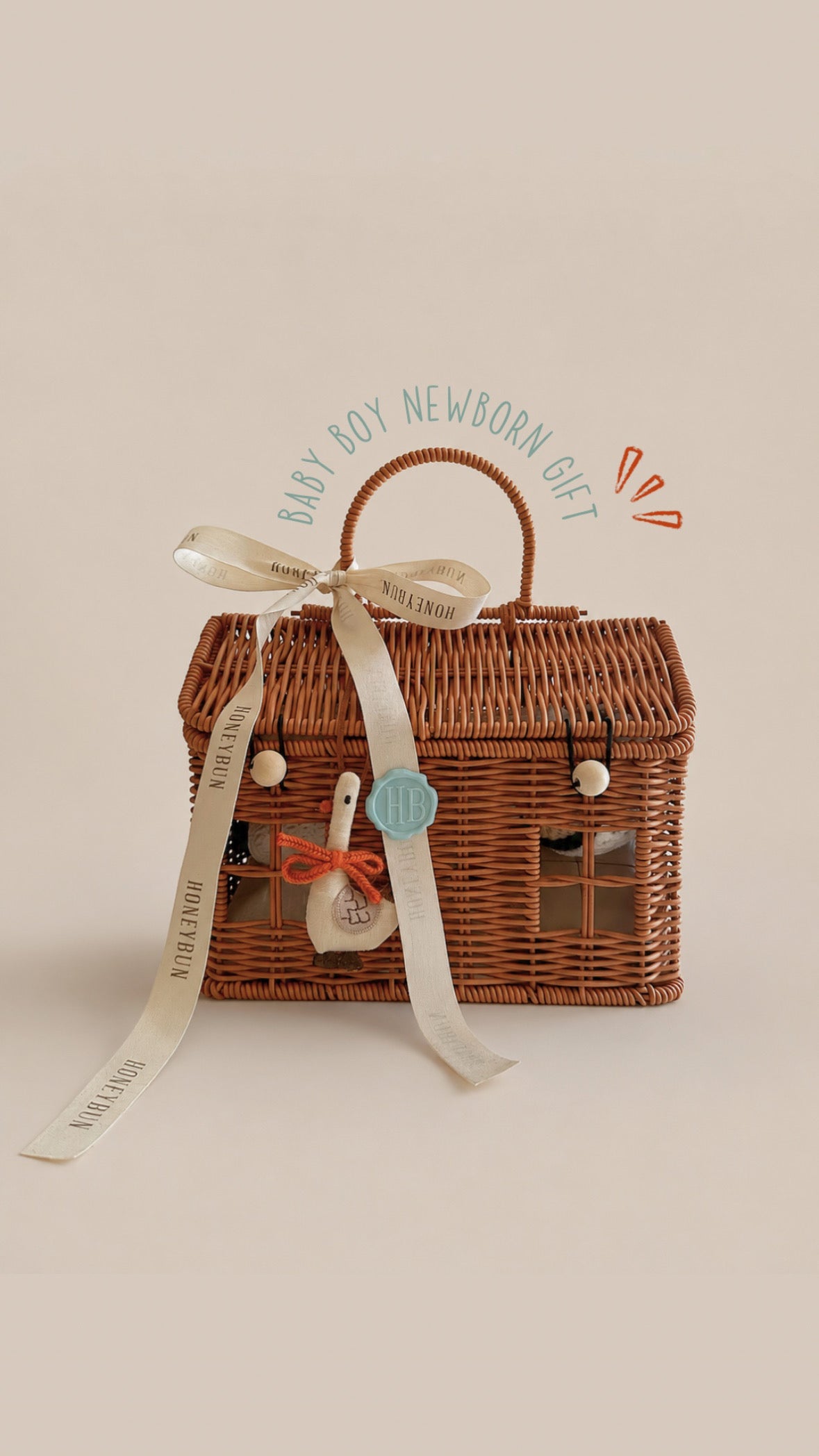 Babyboy rattan house gift