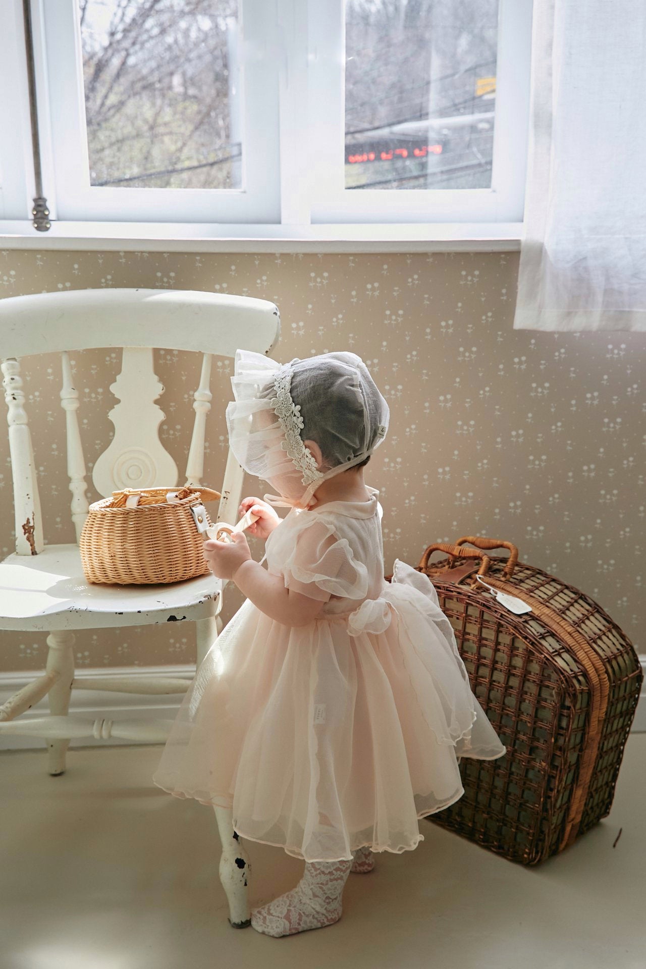 Rosie organza dress & bonnet