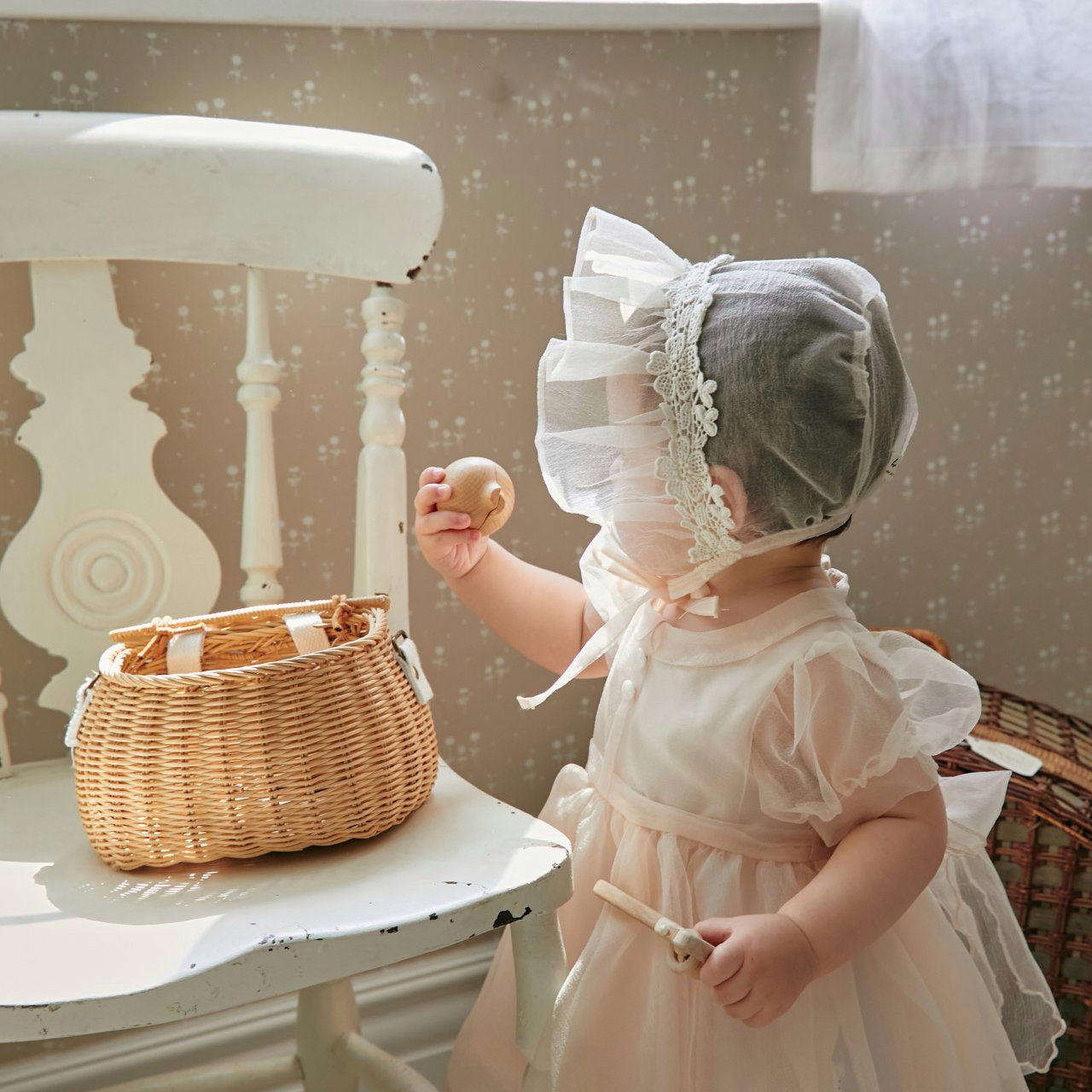 Rosie organza dress & bonnet