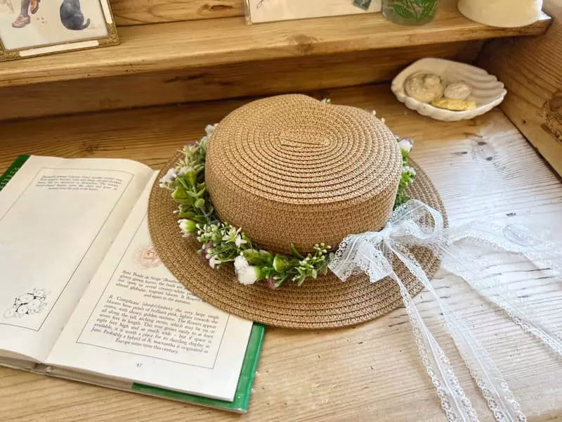 Flower straw hat