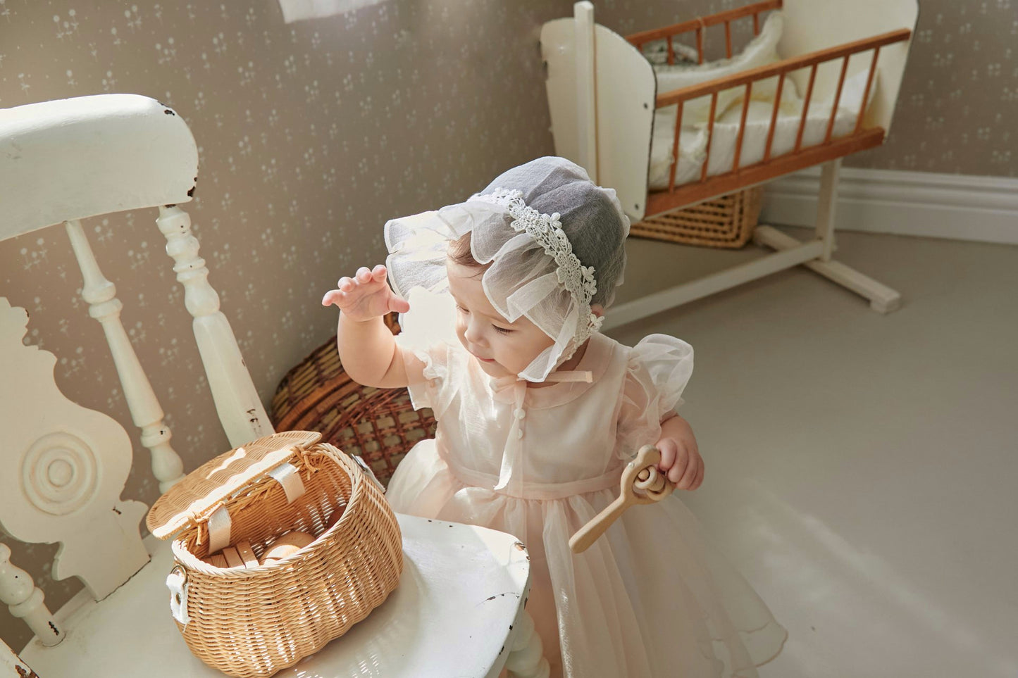 Rosie organza dress & bonnet