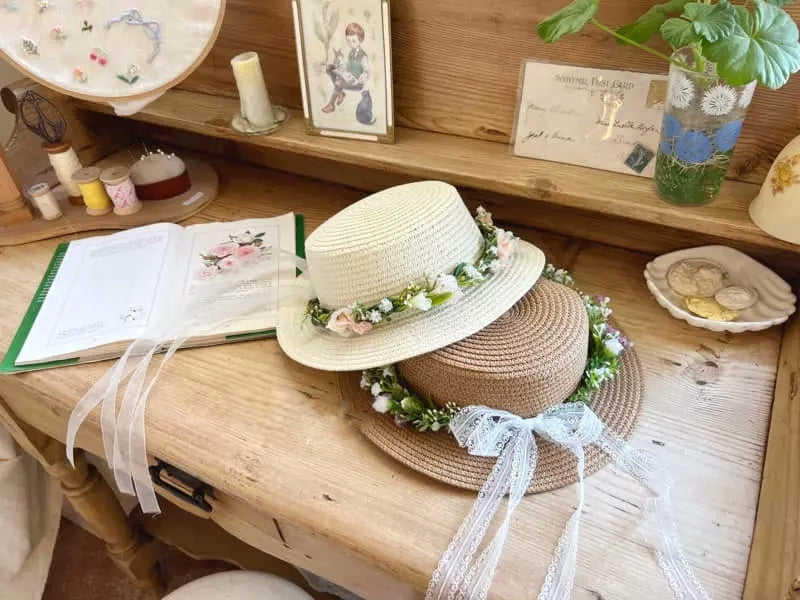 Flower straw hat