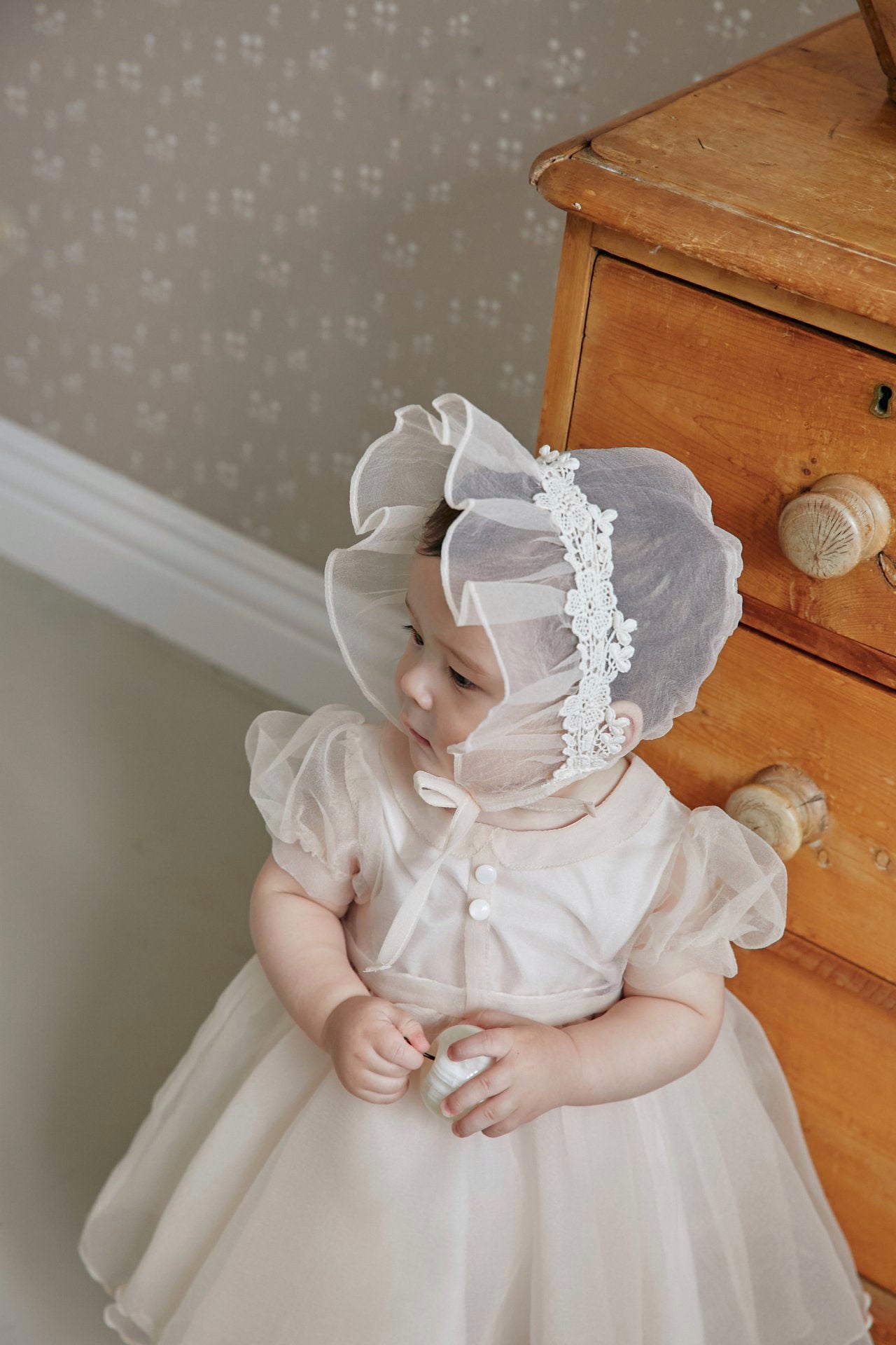 Rosie organza dress & bonnet