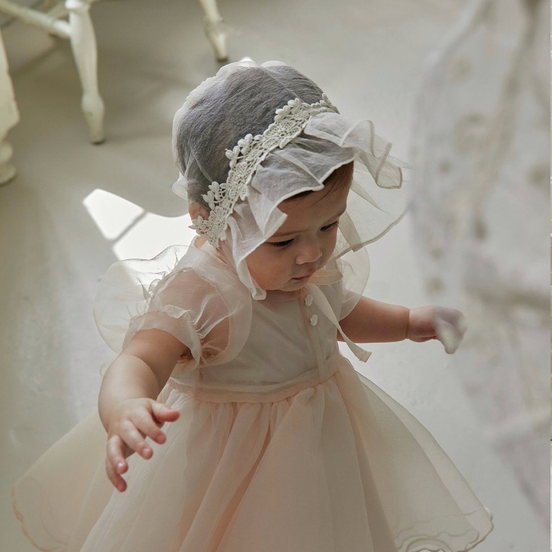 Rosie organza dress & bonnet