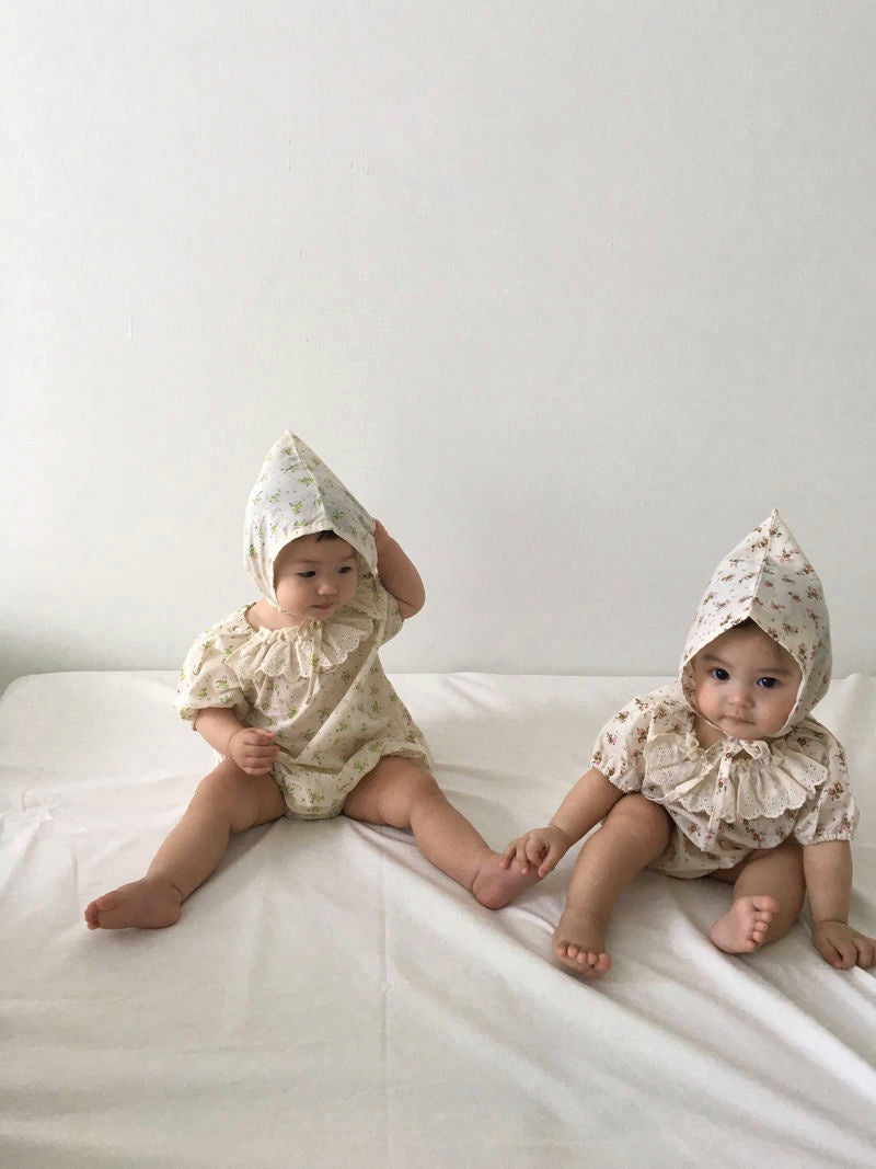 Flower romper & bonnet