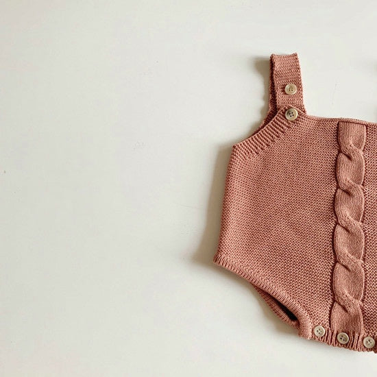 Twist knit bodysuit & bonnet