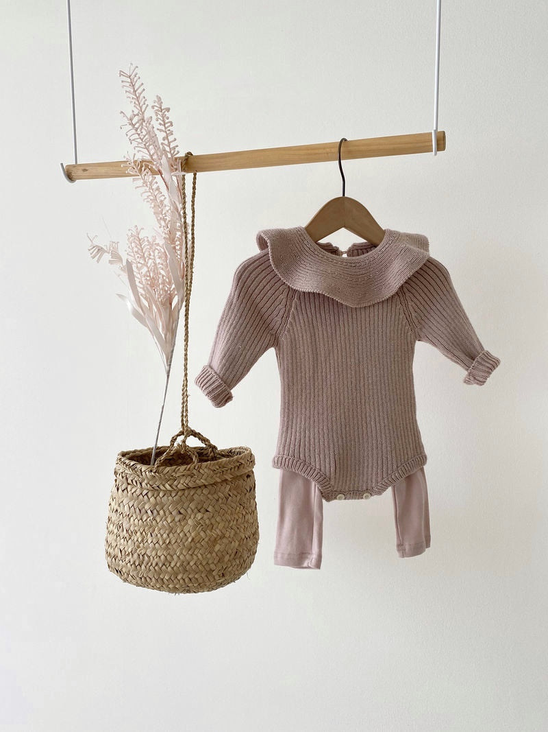 Knit frill bodysuit