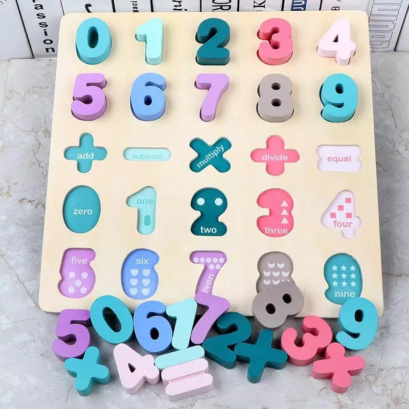 Wooden numbers board