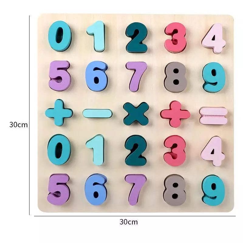 Wooden numbers board