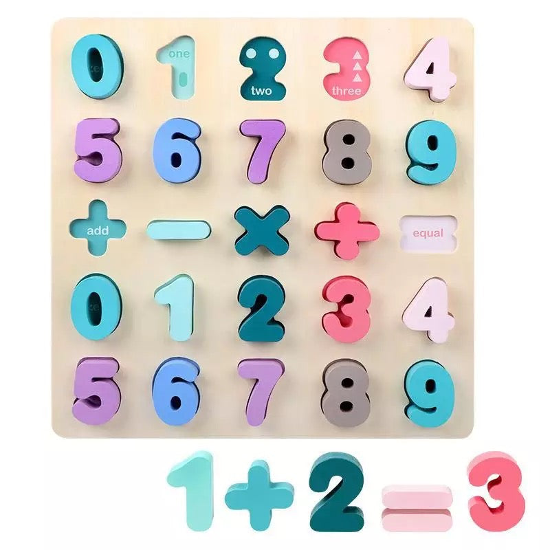 Wooden numbers board