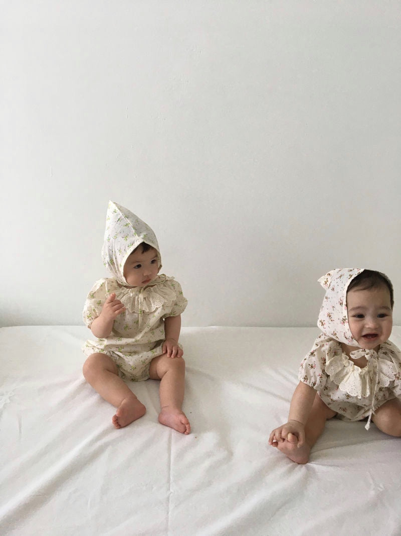 Flower romper & bonnet