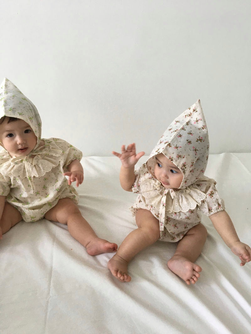 Flower romper & bonnet