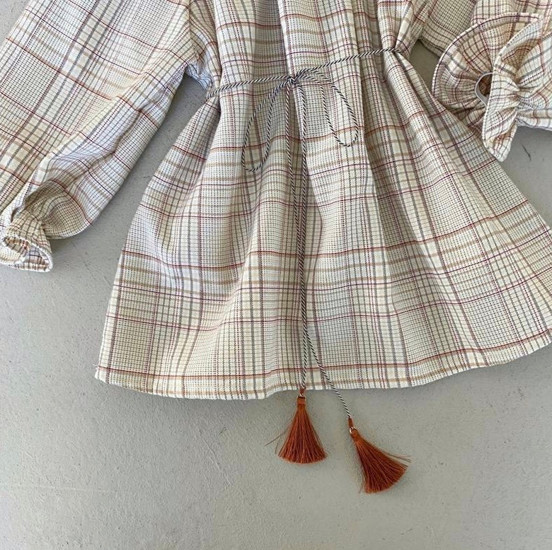 Tassel check dress