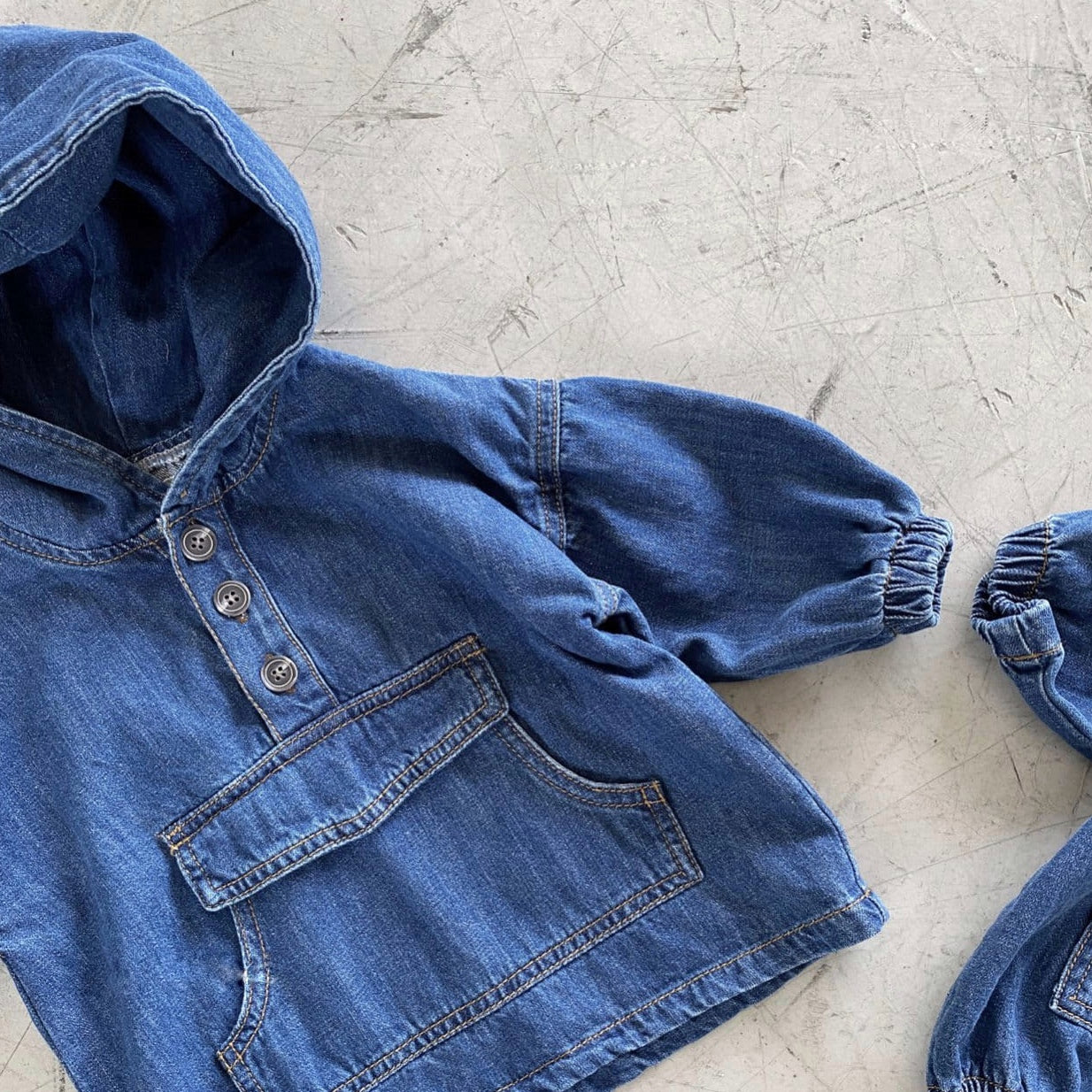 Denim anorak pullover