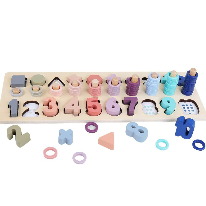 Wooden shapes & numbers puzzle