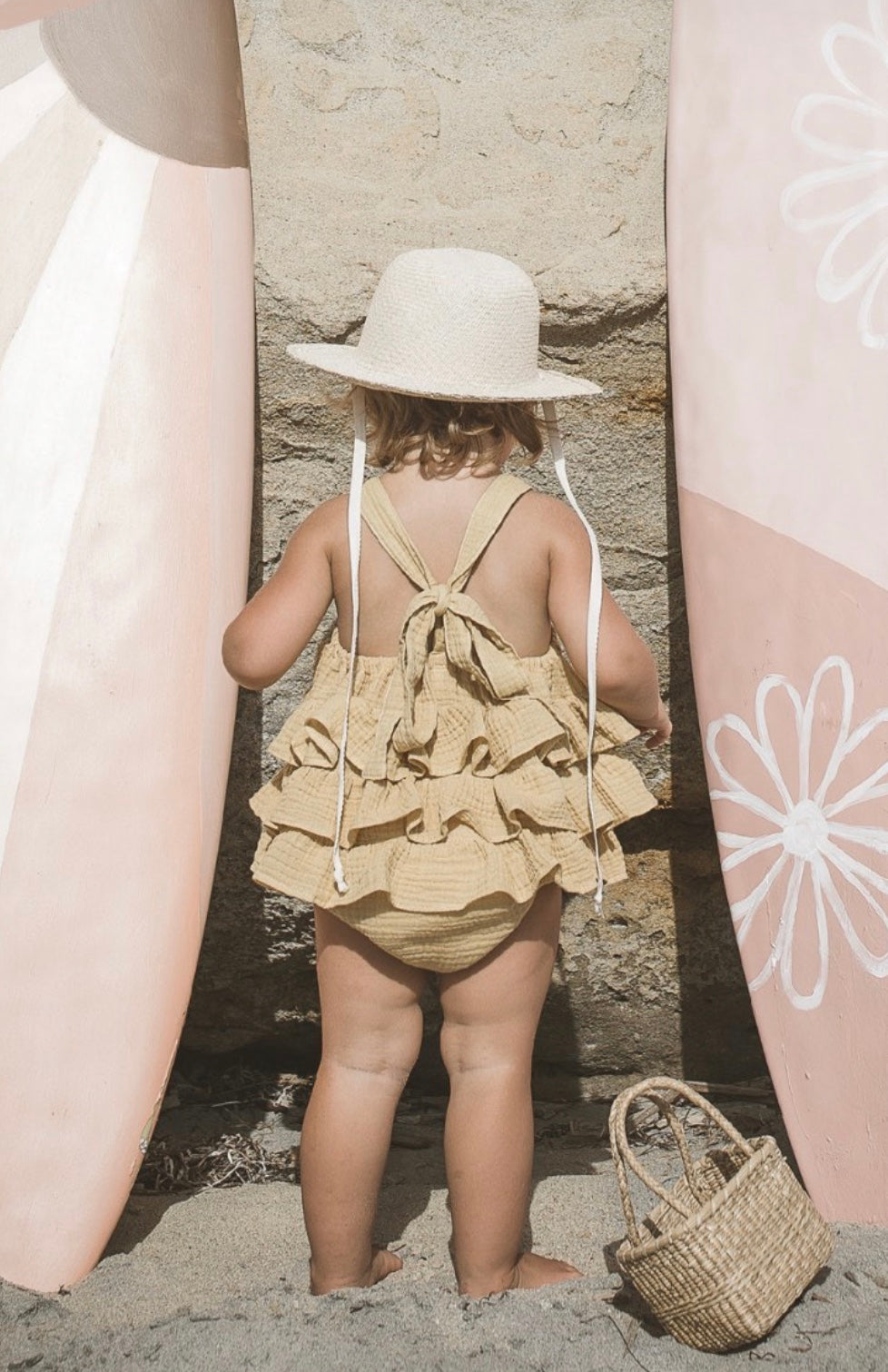 Rainbow ruffle romper