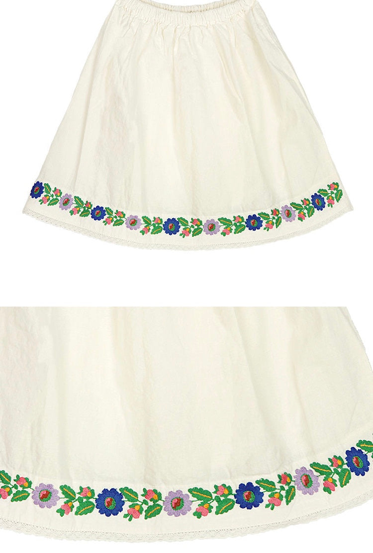 Floral embroidery skirt