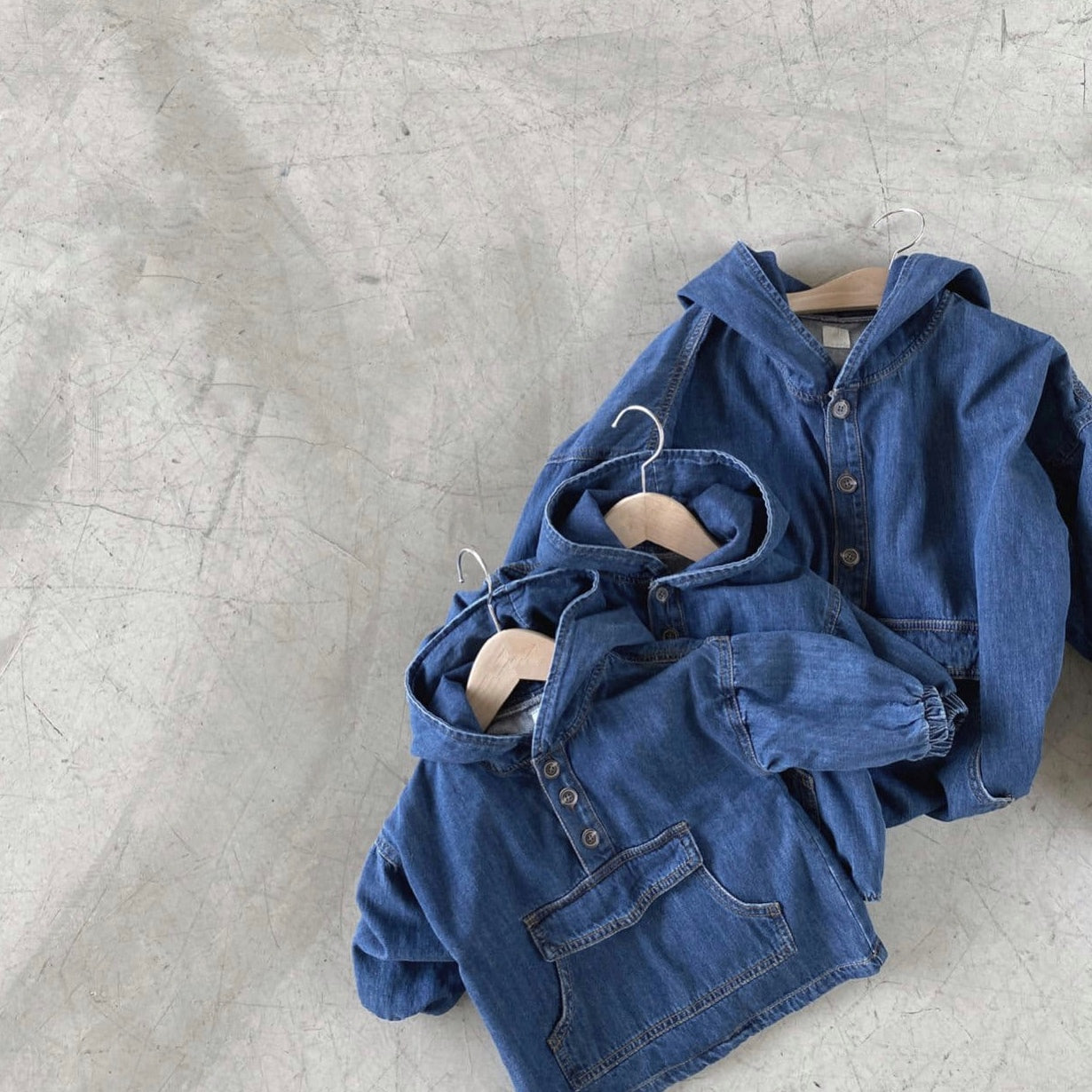 Denim anorak pullover