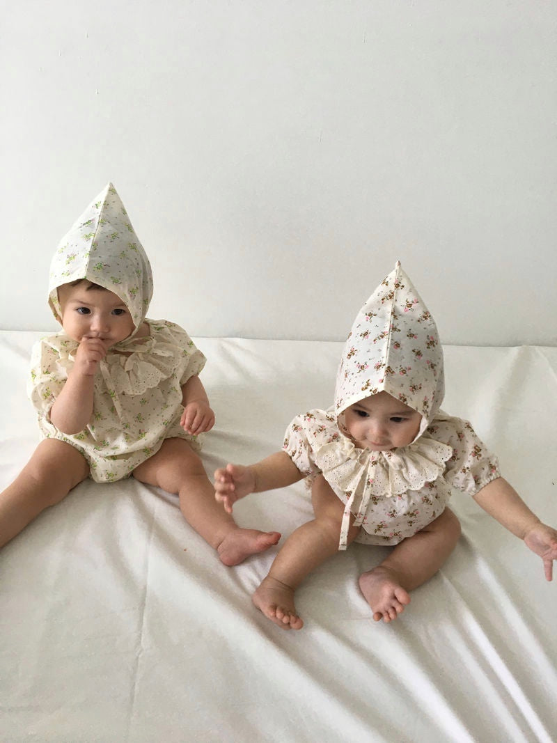 Flower romper & bonnet