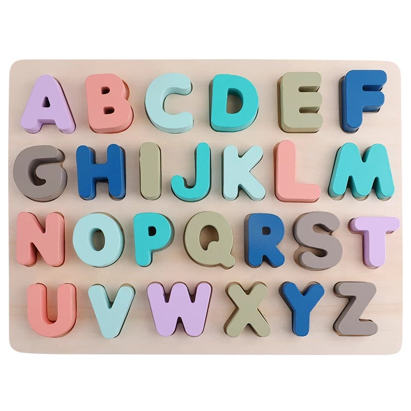 Wooden alphabet board