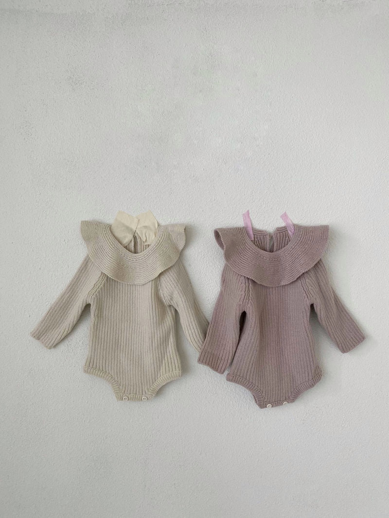 Knit frill bodysuit