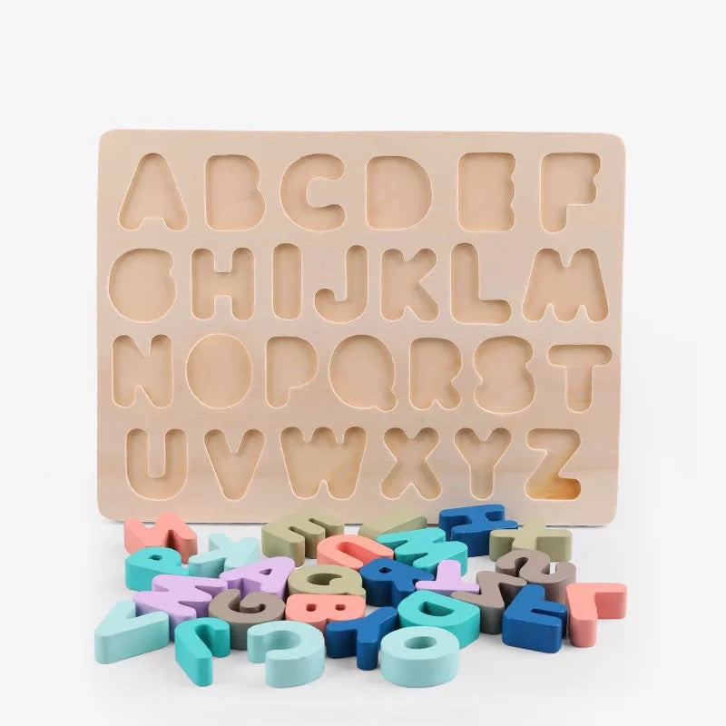 Wooden alphabet board