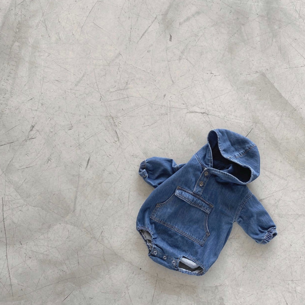 Denim anorak romper