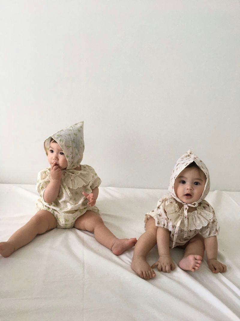 Flower romper & bonnet