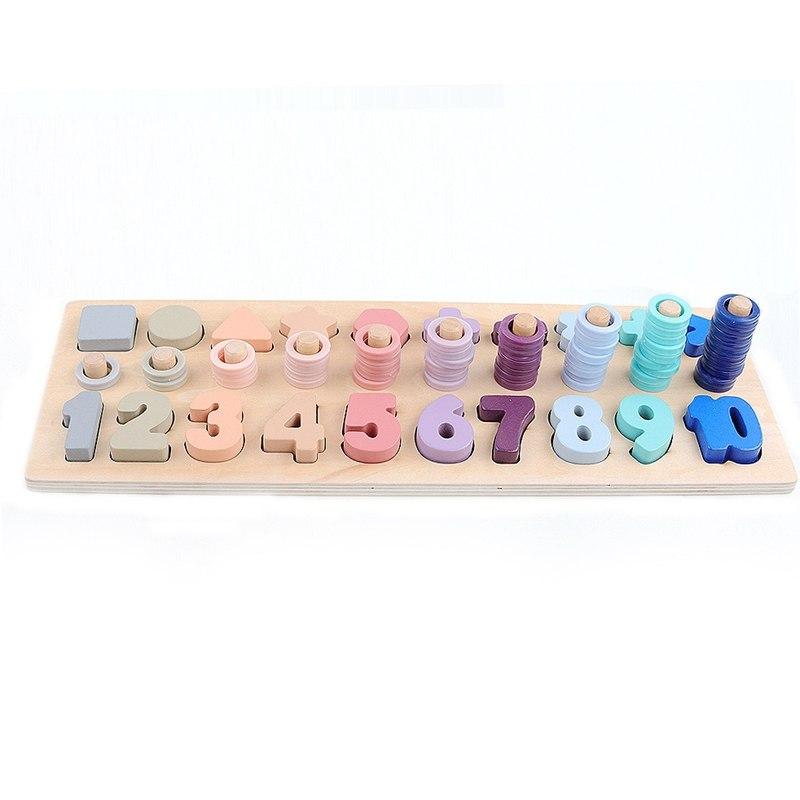 Wooden shapes & numbers puzzle