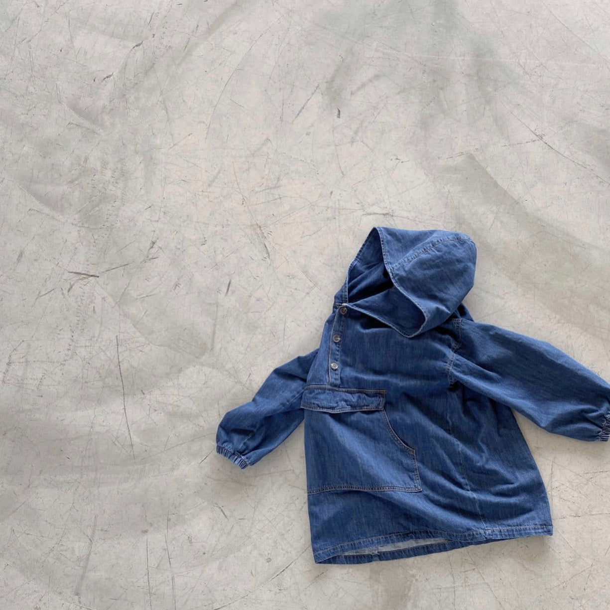 Adult denim anorak pullover