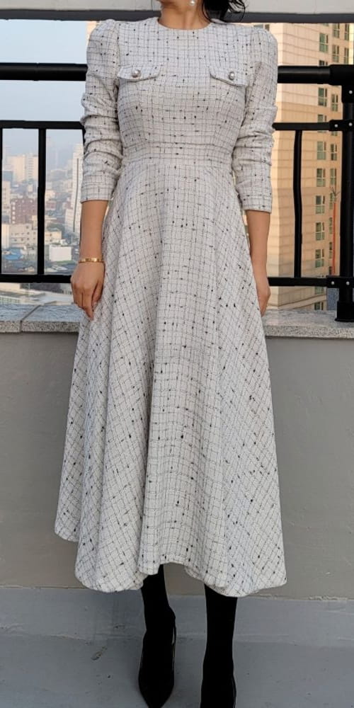 Tweed long dress