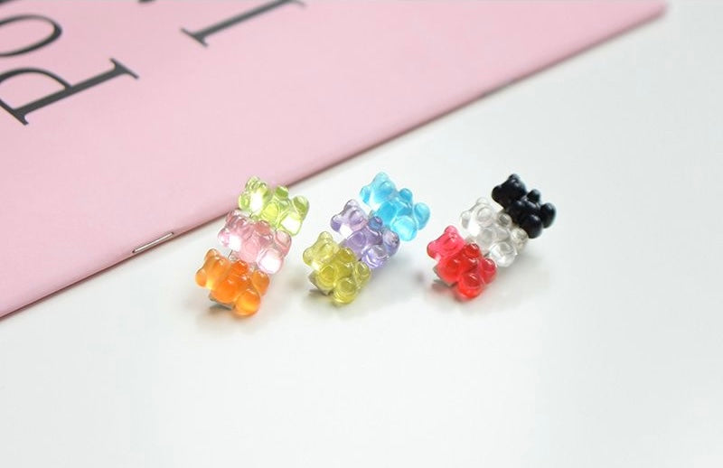 Mini gummy bear hairpin set