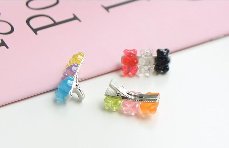 Mini gummy bear hairpin set