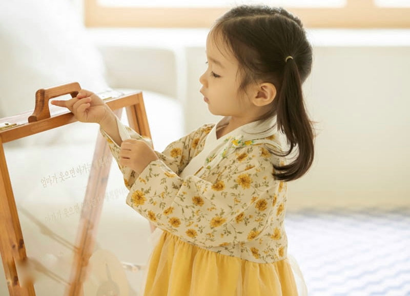 Yellow Floral hanbok